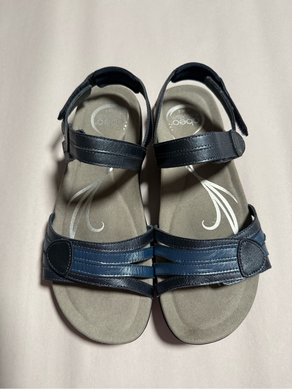 ABEO Brynn Navy Blue Comfort Sandals Size 8.5 Orthopedic Leather